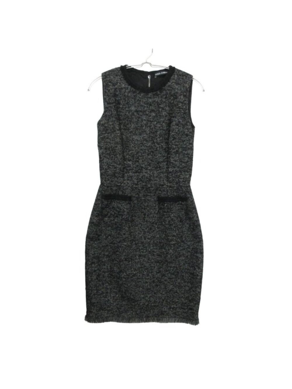 Dolce & Gabbana Dress Tweed Sleeveless Black